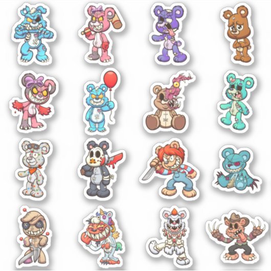 Zorgwekkende Beren - Zombie Horror Sticker (Voorkant)