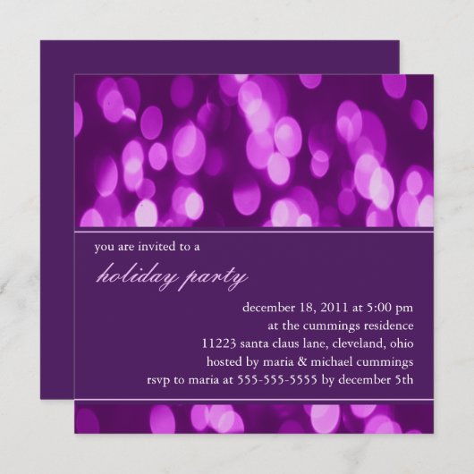 Zorgwekkende uitnodiging voor een feestdag (Paars (Voorkant / Achterkant)