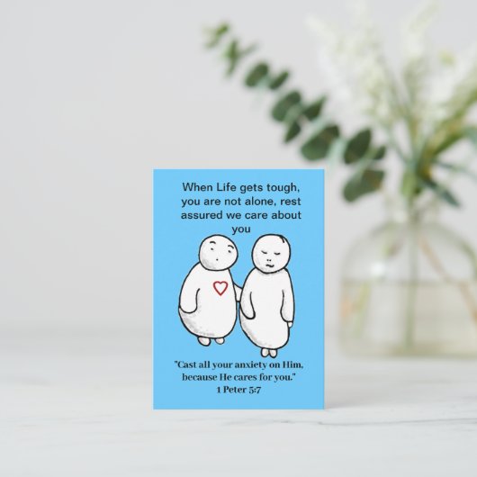 Zorgzame bijbelcitaten visitekaartje (Staand voorkant)