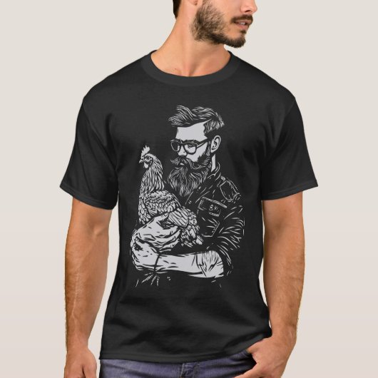 Zorgzame Boer met Kip T-Shirt (Voorkant)