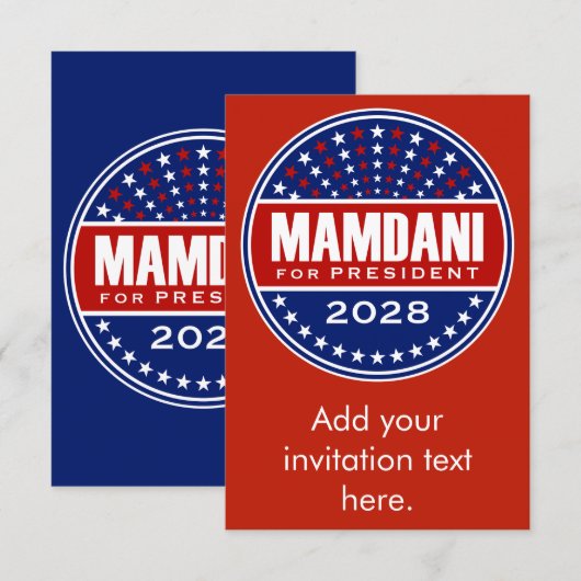 Zorhan Mamdami voor President 2028 (Voorkant / Achterkant)