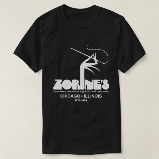 Zorine's Restaurant Disco Nachtclub, Chicago, IL T-shirt (Design voorkant)
