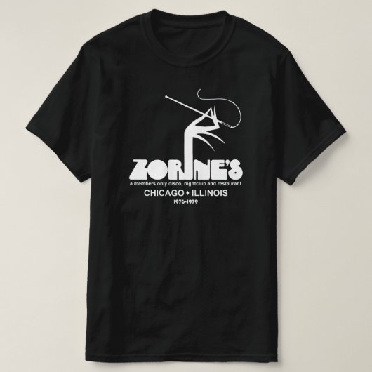 Zorine's restaurant disco nachtclub, Chicago, IL T-shirt (Design voorkant)