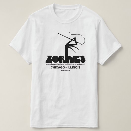 Zorine's restaurant disco nachtclub, Chicago, IL T-shirt (Design voorkant)