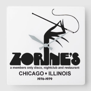 Zorine's Restaurant Disco Nachtclub, Chicago, IL Vierkante Klok