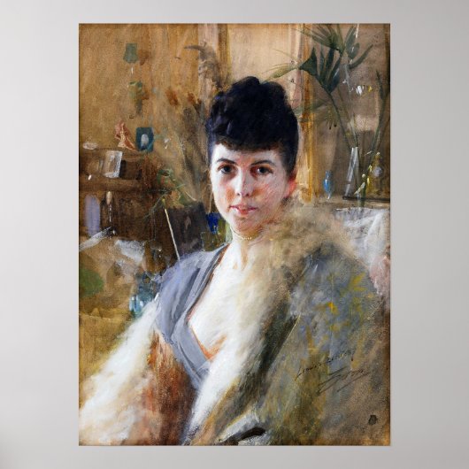 Zorn - Lady met kaap 1887 Poster (Voorkant)