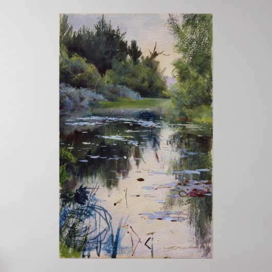 Zorn - Landschapsstudie van Mora 1886 Poster (Voorkant)