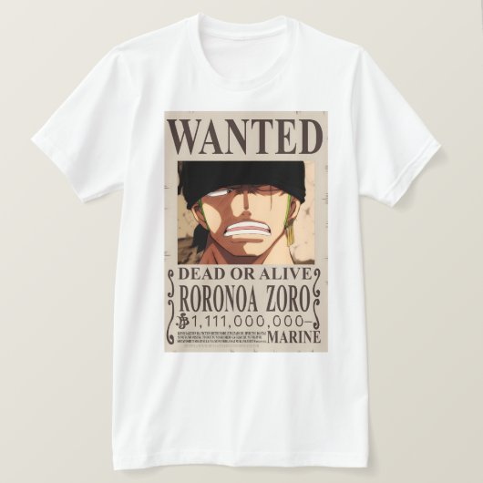 Zoro Gezocht Poster Man T-shirt (Design voorkant)