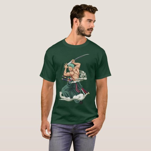 Zoro one piece anime t-shirt (Voorkant volledig)