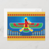Zoroastrian Persian Faravahar Briefkaart (Voorkant / Achterkant)