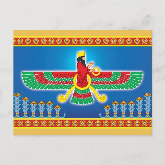 Zoroastrian Persian Faravahar Briefkaart (Voorkant)