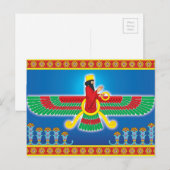 Zoroastrian Persian Faravahar Briefkaart (Voorkant / Achterkant)