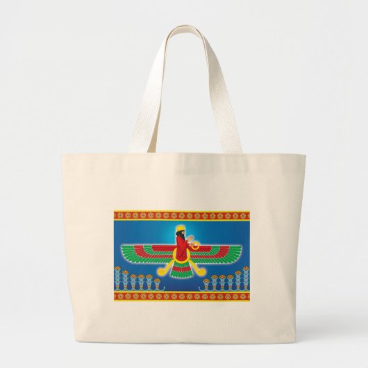 Zoroastrian Persian Faravahar Grote Tote Bag (Voorkant)