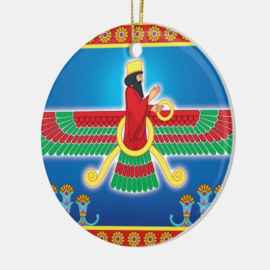 Zoroastrian Persian Faravahar Keramisch Ornament (Links)