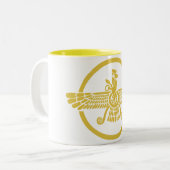 Zoroastrian Tweekleurige Koffiemok (Voorkant links)