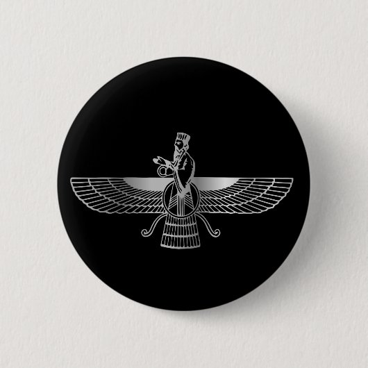 Zoroastrianisme Faravahar Ronde Button 5,7 Cm (Voorkant)