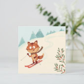 Zorro feliz esquiando kaart (Staand voorkant)