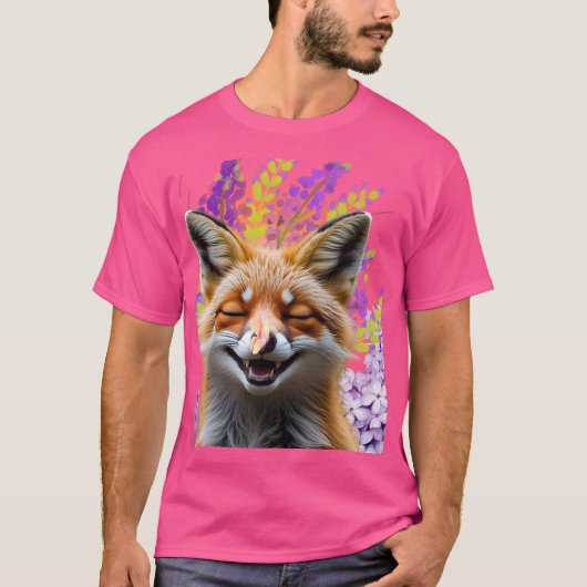 Zorro tierno entre flores t-shirt (Voorkant)