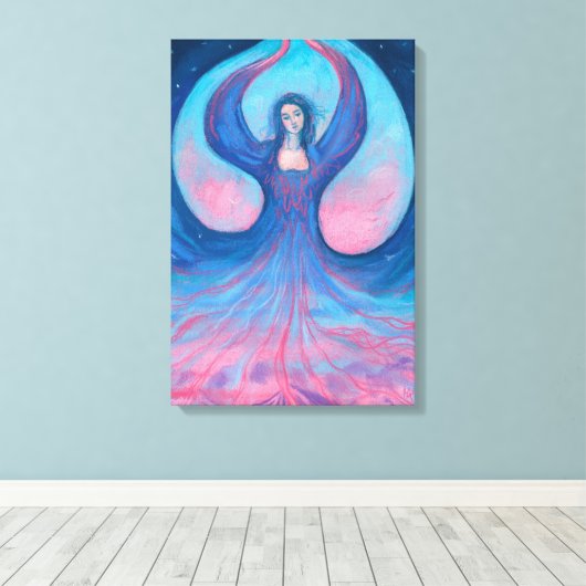 Zorya Dawn Goddess Slavic Folklore Surreal Fantasy Canvas Afdruk (Insitu (Houten vloer))