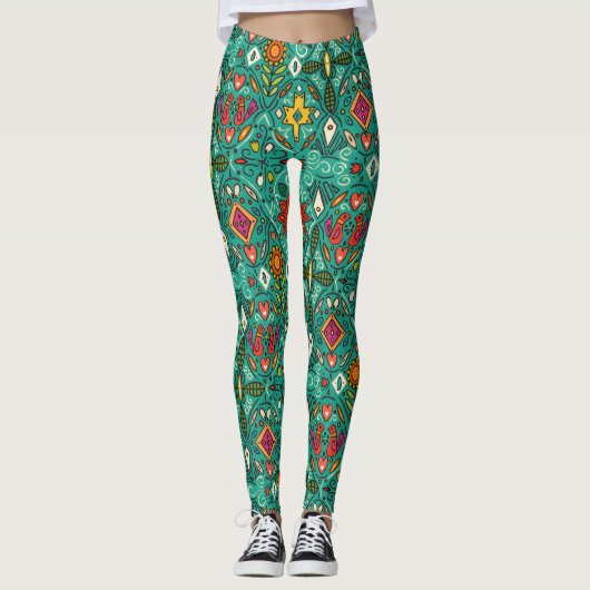 zoryana blauwgroen leggings (Voorkant)