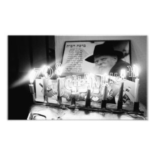 Zos Chanukah. Lubavitcher Rebbe. Chabad Hanukkah Foto Afdruk