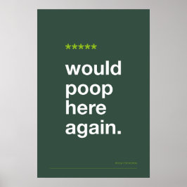 ZOU HIER WEER POEPEN – Grappige Badkamer Poster