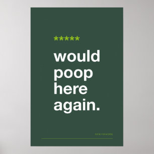 ZOU HIER WEER POEPEN – Grappige Badkamer Poster