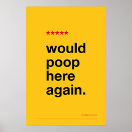 ZOU HIER WEER POEPEN – Grappige Badkamer Poster