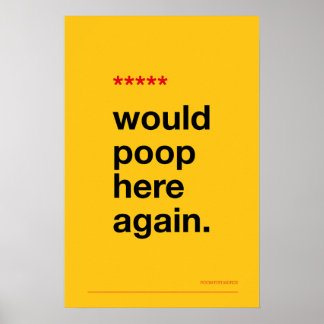 ZOU HIER WEER POEPEN – Grappige Badkamer Poster