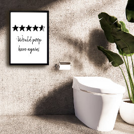 Zou hier weer poepen grappige badkamer poster