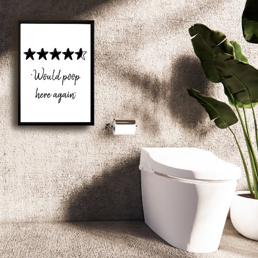 Zou hier weer poepen grappige badkamer poster