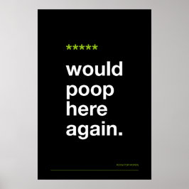 ZOU HIER WEER POEPEN – Grappige Badkamer Poster