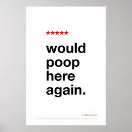ZOU HIER WEER POEPEN – Grappige Badkamer Poster