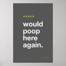 ZOU HIER WEER POEPEN – Grappige Badkamer Poster