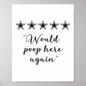 Zou hier weer poepen Leuk badkamer bord Poster (Voorkant)