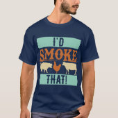  zou ik die grappige BBQ-roker roken T-shirt (Voorkant)