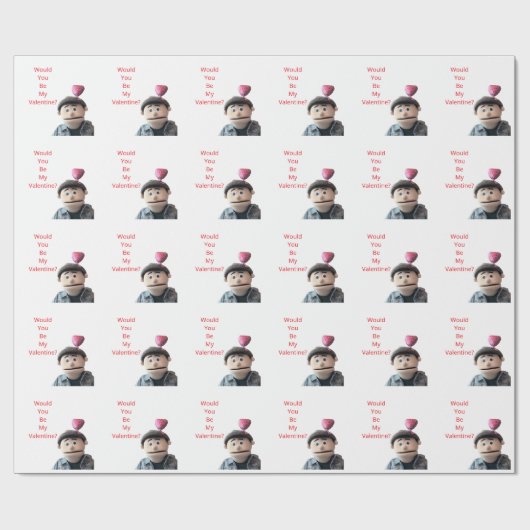 Zou Je Mijn Valentijn Willen Zijn? Cadeaupapier (Vlak)
