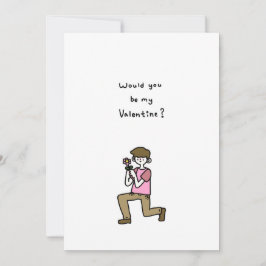 Zou je mijn Valentijn zijn? Een jongen met een ven Feestdagenkaart