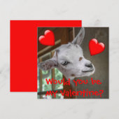 Zou je mijn Valentijn zijn? Goat Funny Card (Voorkant / Achterkant)