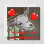 Zou je mijn Valentijn zijn? Goat Funny Card (Voorkant)