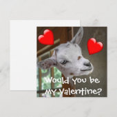 Zou je mijn Valentijn zijn? Goat Funny Card (Voorkant / Achterkant)