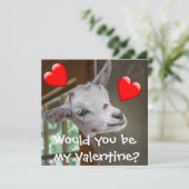 Zou je mijn Valentijn zijn? Goat Funny Card (Staand voorkant)
