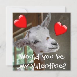 Zou je mijn Valentijn zijn? Goat Funny Card