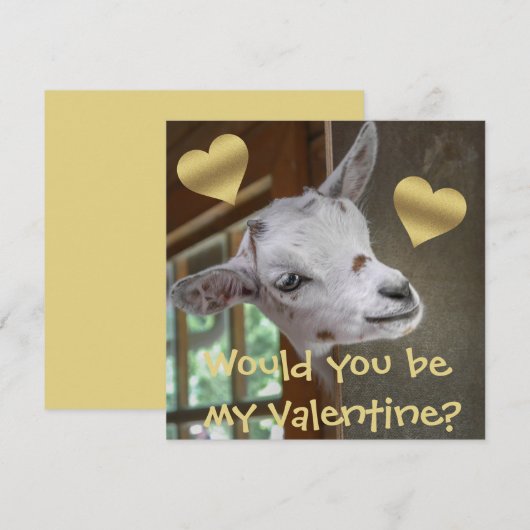 Zou je mijn Valentijn zijn? Goat Funny Valentijn (Voorkant / Achterkant)