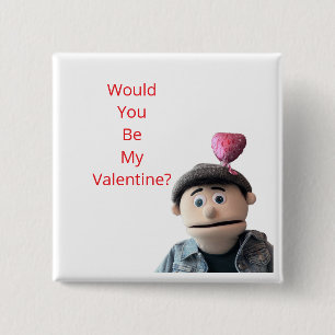 Zou jij mijn Valentijn willen zijn? Vierkante Button 5,1 Cm