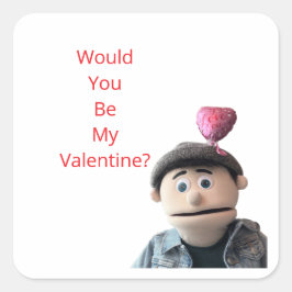 Zou Jij Mijn Valentijn Willen Zijn? Vierkante Sticker