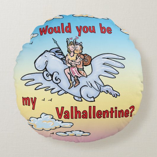 Zou jij mijn Valhallentine zijn? Rond Kussen (Voorkant)