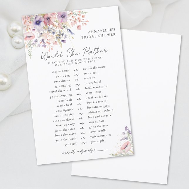 Zou Liever Bruidsfeest met Wilde Bloemen (Would Rather Wildflower Bridal Shower)