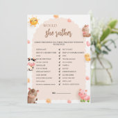 Zou mama liever Baby shower spel Kaart (Staand voorkant)