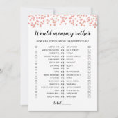 Zou mama liever bewerkbare Baby shower Game Kaart (Voorkant)